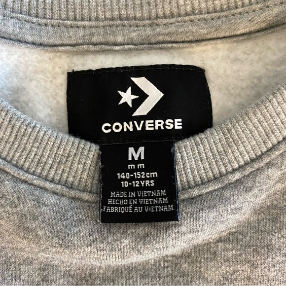 Converse Youth Grey Sweatshirt Logo on Front & Different Design on Each Arm- M - Picture 6 of 11